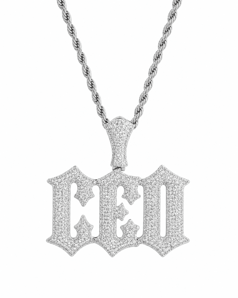 Iced CEO Pendant Silver