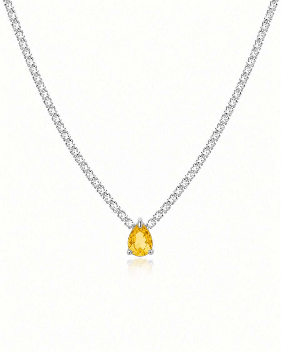 Citrine Drop Tennis Necklace