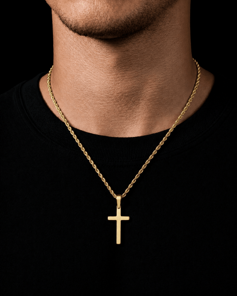 Divinity X Cross Cuban Chain Gold