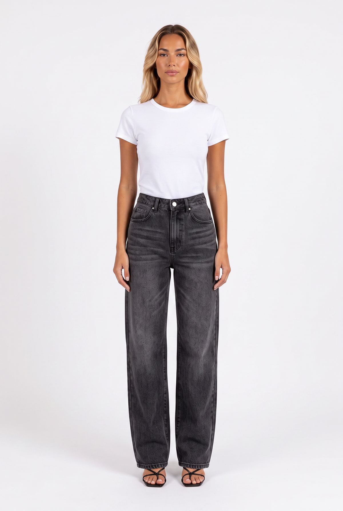 Retro High-Waist Straight Baggy Jeans