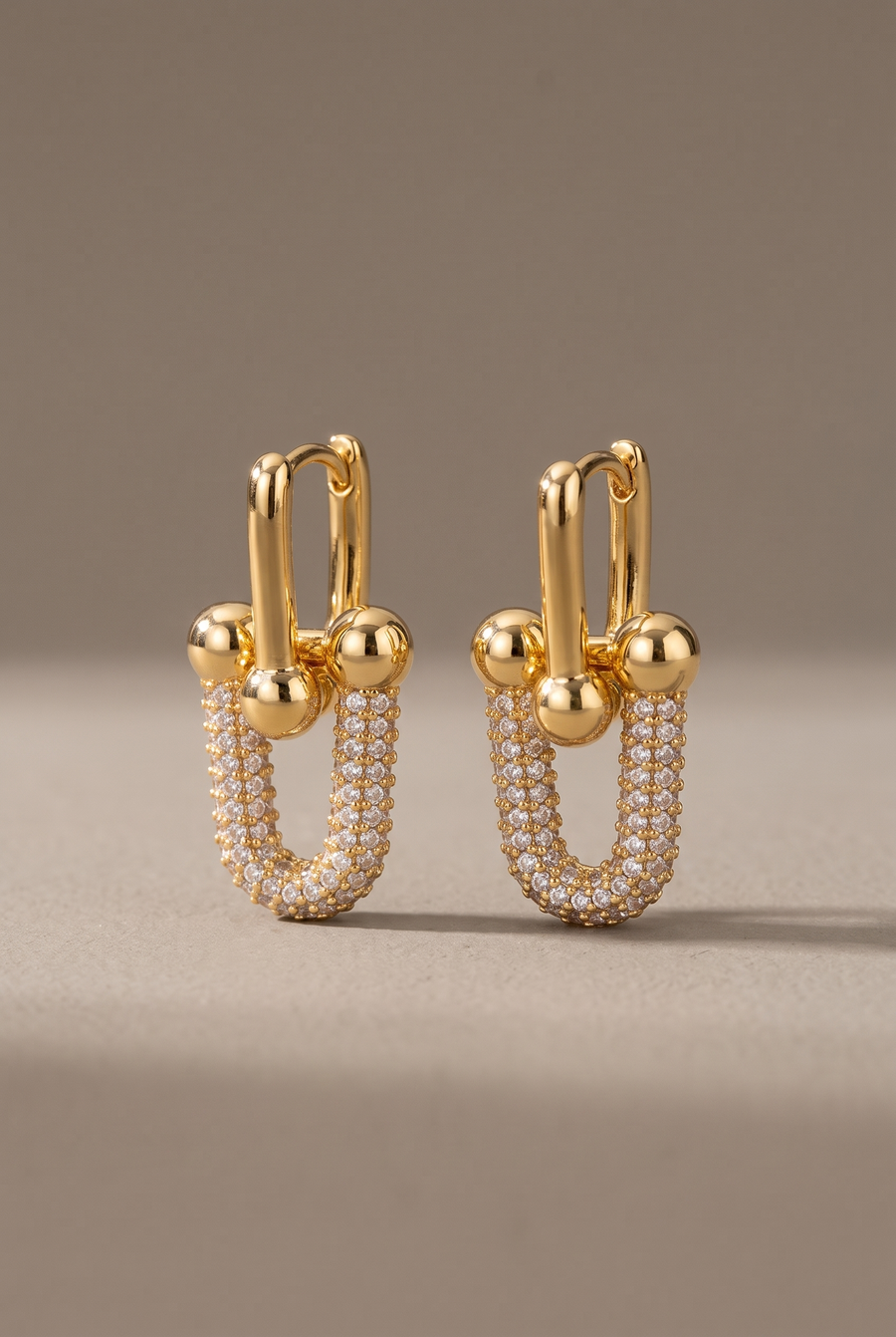 Chunky U-Link Chain Dangle Hoops