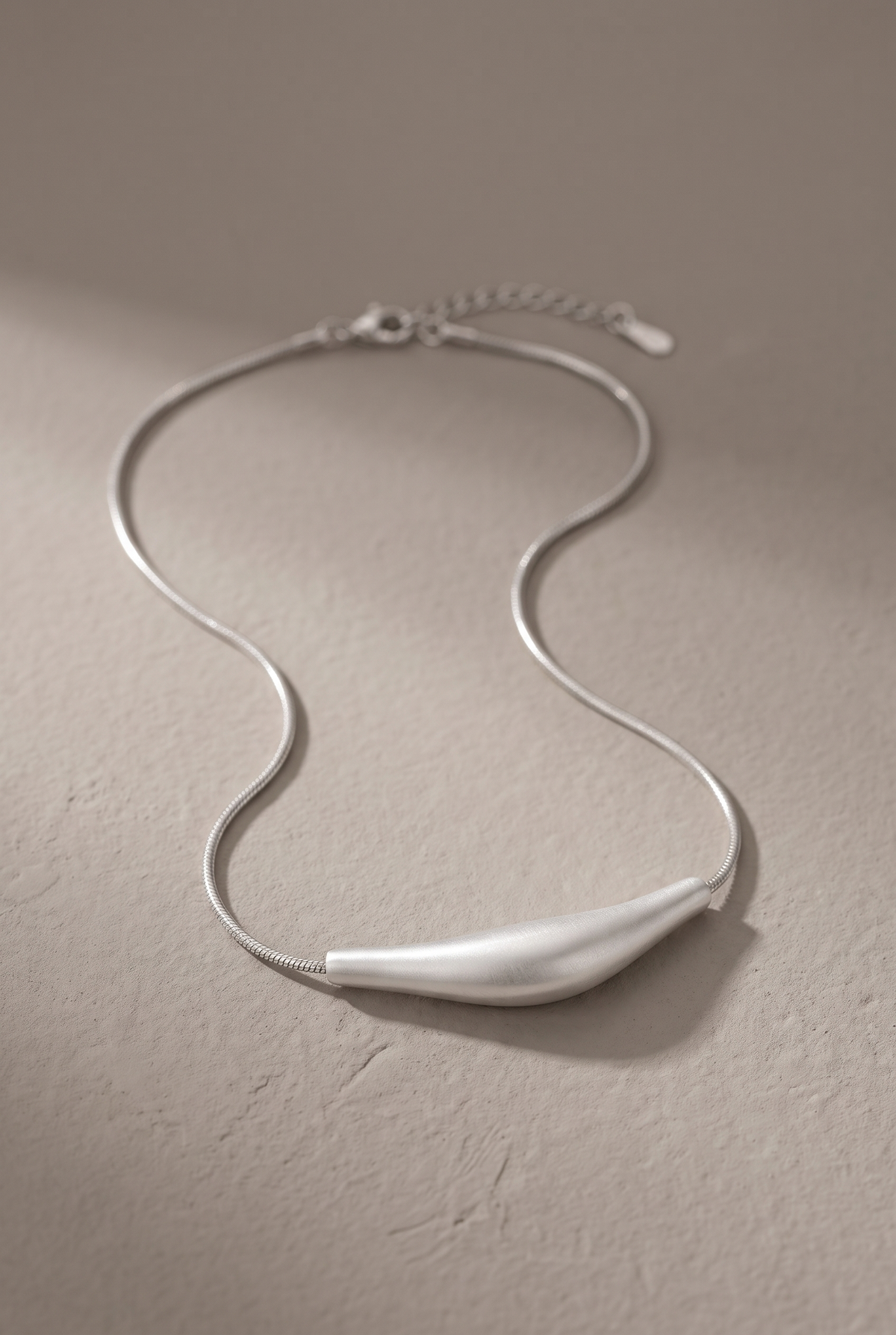 Silver-Tone Snake Chain Pendant Necklace