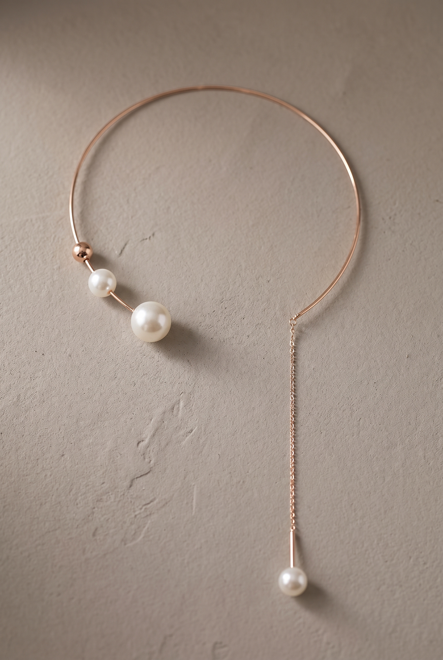 Graduated Pearl-Style Wire Necklace